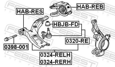 Болт - ((4643265J00)) FEBEST 0398001