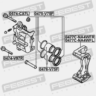 Фото 2 - Ремкомплект суппорта FEBEST 0477CNA4WFL