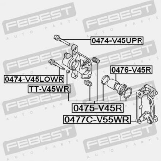 Фото 2 - Ремкомплект суппорта FEBEST 0477CV55WR