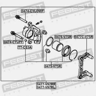 Фото 2 - Ремкомплект суппорта FEBEST 0477CV75R