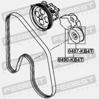 Фото 2 - Ролик ремня приводного FEBEST 0487-KB4T (0487KB4T)