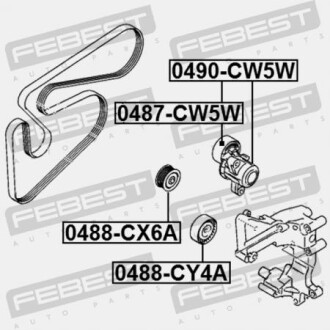 Фото 2 - Ролик ремня приводного FEBEST 0488-CY4A (0488CY4A)