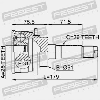 Фото 2 - ШРУС FEBEST 0510-B25 (0510B25)