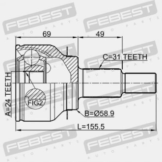 Фото 2 - ШРУС FEBEST 0510GJAT