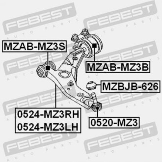 Фото 2 - Шаровая опора FEBEST 0520-MZ3 (0520MZ3)