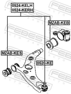 Важіль передній лівий - ((KD5334350D, KD3534350D)) FEBEST 0524KELH