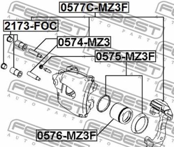 Фото 2 - Тормозной суппорт FEBEST 0574-MZ3 (0574MZ3)