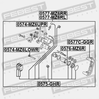 Фото 2 - Ремкомплект суппорта FEBEST 0577C-GGR (0577CGGR)