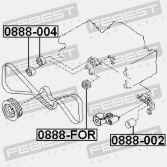 Фото 2 - Обвідний ролик ременя ГРМ FEBEST 0888FOR