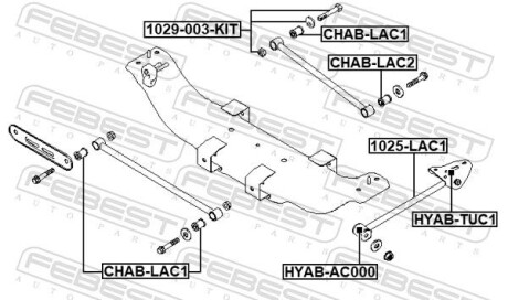 Болт з ексцентриком ремкомплект - FEBEST 1029003KIT