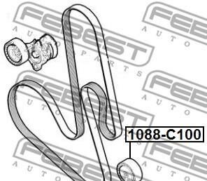 Фото 2 - Ролик ремня приводного FEBEST 1088-C100 (1088C100)