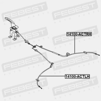 Фото 2 - Трос ручного тормоза FEBEST 14100ACTRH