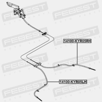 Фото 2 - Трос ручного тормоза FEBEST 14100KYR05RH