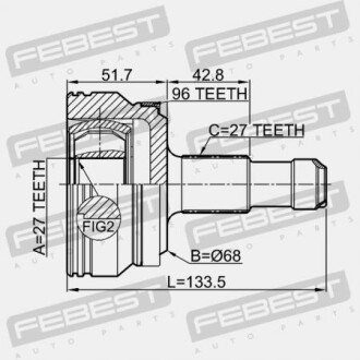 Фото 2 - ШРКШ FEBEST 1610-212A96R (1610212A96R)