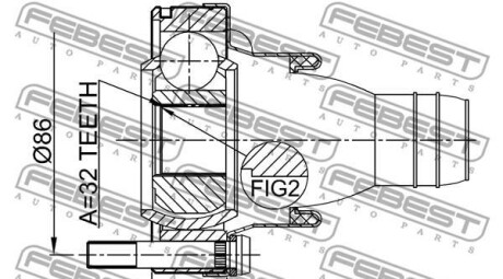 Фото 2 - Елемент трансмісії FEBEST 1911-X5SHA (1911X5SHA)