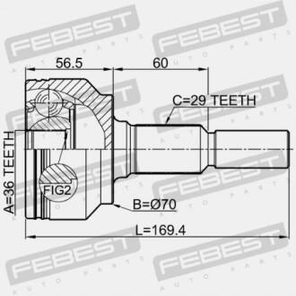 Фото 2 - ШРУС FEBEST 2010-GRCH