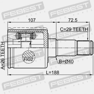 Фото 2 - ШРКШ FEBEST 2011-JOULH (2011JOULH)