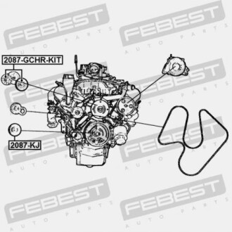 Фото 2 - Ролик ремня приводного FEBEST 2087GCHRKIT