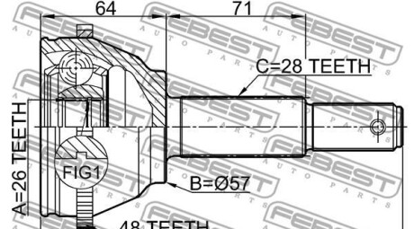 Фото 2 - ШРКШ FEBEST 2110-FYA48 (2110FYA48)