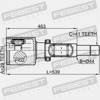 Фото 2 - ШРУС FEBEST 2111-TT9DRH (2111TT9DRH)