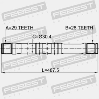 Фото 2 - Полуось FEBEST 2112-TTFLH (2112TTFLH)