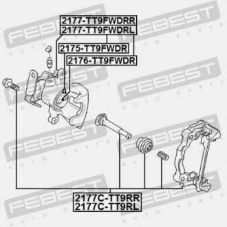 Фото 2 - Ремкомплект суппорта FEBEST 2177CTT9RL