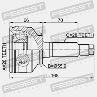 Фото 2 - ШРУС FEBEST 2210-SORBL (2210SORBL)