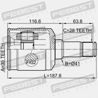 Фото 2 - ШРУС FEBEST 2211SORMTLH