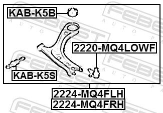 Нижній/верхній кульовий шарнір - FEBEST 2220-MQ4LOWF