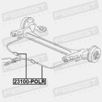 Фото 2 - Трос ручного гальма FEBEST 23100POLR