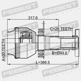 Фото 2 - ШРУС FEBEST 2311-T5MT6RH (2311T5MT6RH)