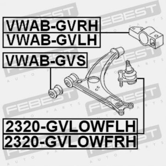 Фото 2 - Шарова опора FEBEST 2320-GVLOWFLH (2320GVLOWFLH)