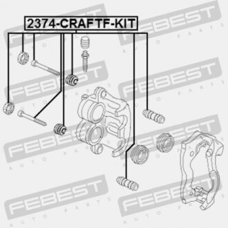 Фото 2 - Тормозной суппорт FEBEST 2374CRAFTFKIT