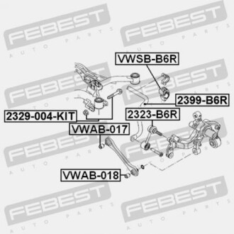 Фото 2 - Стійка стабілізатора FEBEST 2399-B6R (2399B6R)