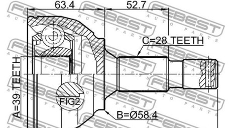 Фото 2 - ШРКШ FEBEST 2510-3084B (25103084B)