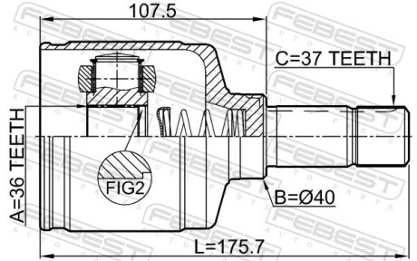 Фото 2 - Автозапчастина FEBEST 2511-EXPLH (2511EXPLH)