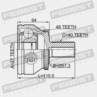 Фото 2 - ШРУС FEBEST 2710XC90WDA48