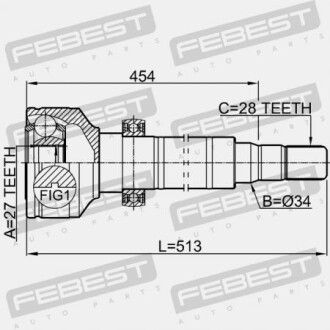 Фото 2 - ШРУС FEBEST 2711XC60S6RH