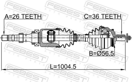 Фото 2 - Автозапчастина FEBEST 2714SZRH