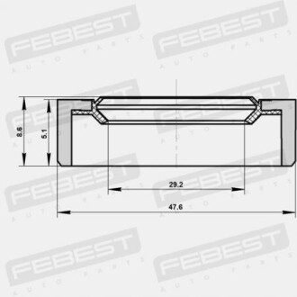 Фото 2 - Сальник коробки переключення передач FEBEST 95BDY31470509X