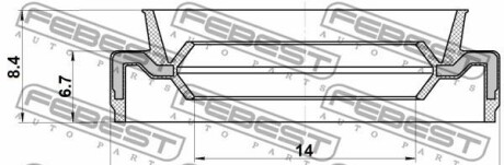 Сальник штока кпп 14x25.65x6.7x8.4 - FEBEST 95EAY15250708X