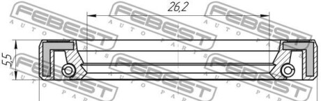 Фото 2 - Рульова рейка та кріплення FEBEST 95FAY28380606X