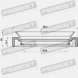 Фото 2 - Сальник коробки переключения передач FEBEST 95JAY-50801323L (95JAY50801323L)