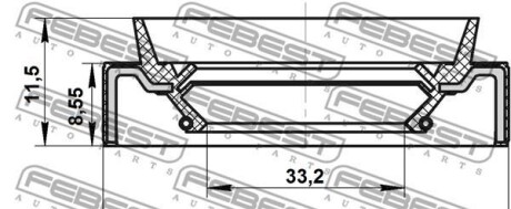 Фото 2 - Сальник коробки переключения передач FEBEST 95JB-S35780912X (95JBS35780912X)