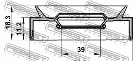 Фото 2 - Сальник коробки переключення передач FEBEST 95PAY40721118X