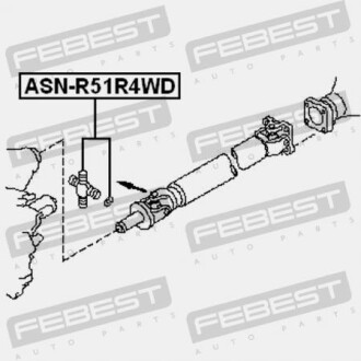 Фото 2 - Елемент трансмісії FEBEST ASN-R51R4WD (ASNR51R4WD)