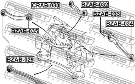 Фото 2 - Сайлентблок важеля FEBEST BZAB-032 (BZAB032)