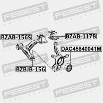 Фото 2 - Сайлентблок рычага FEBEST BZAB-117B (BZAB117B)
