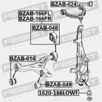Фото 2 - Сайлентблок важеля FEBEST BZAB166FR