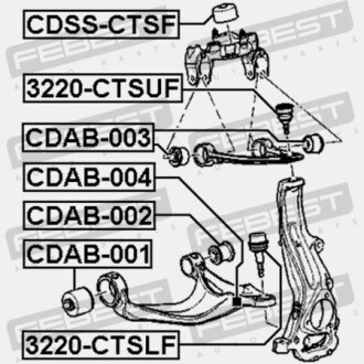 Фото 2 - Сайлентблок важеля FEBEST CDAB-002